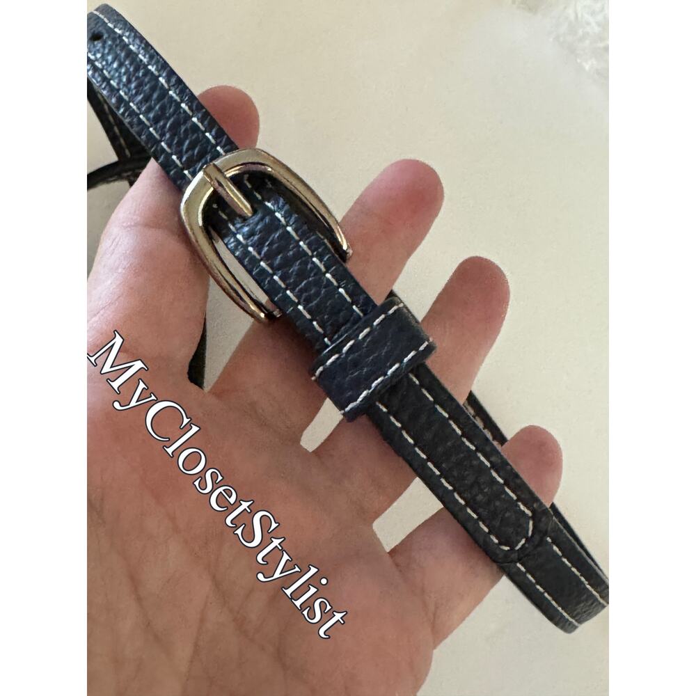 NEW! Bandolier Crossbody White Stitching Strap Limited Edition Blue/Black Silver